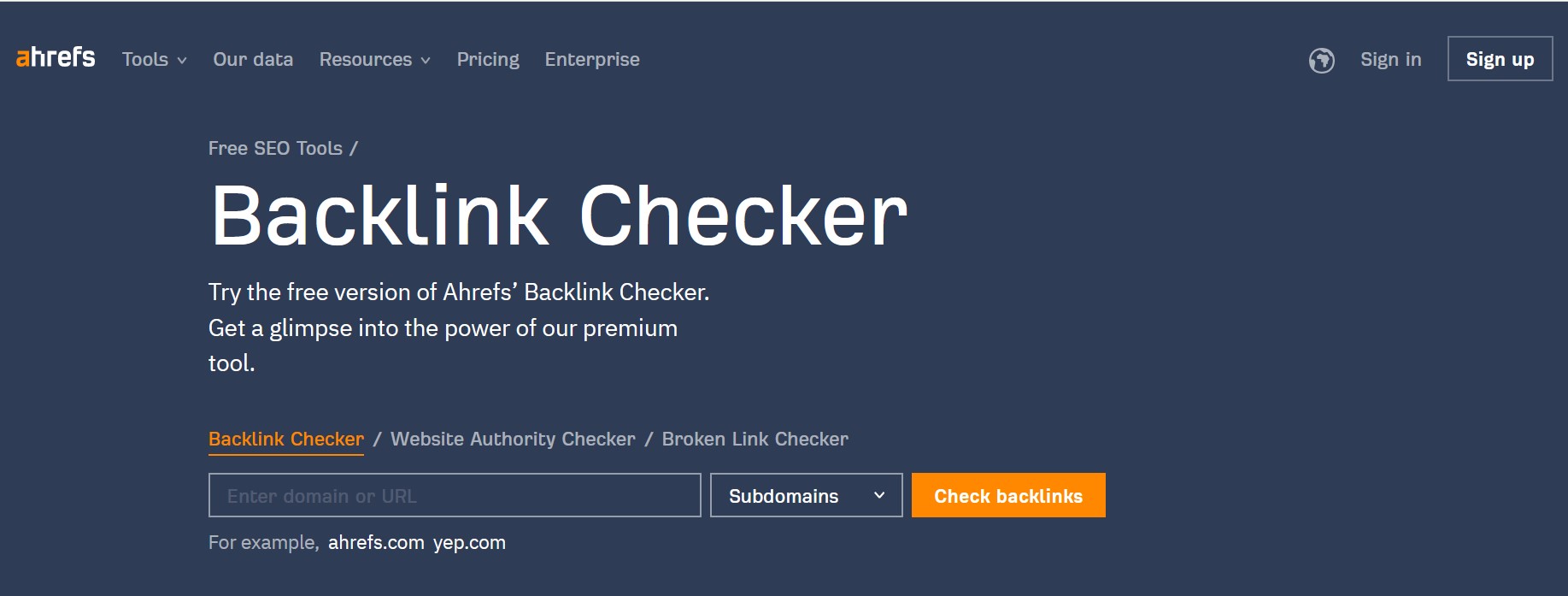 Ahref - Backlink Checker