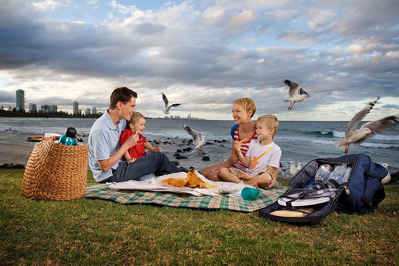 Burleigh Beach seaside picnic