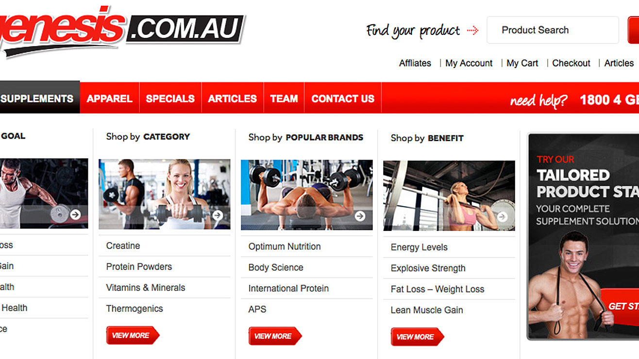 Ecommerce website Sports Nutrition
