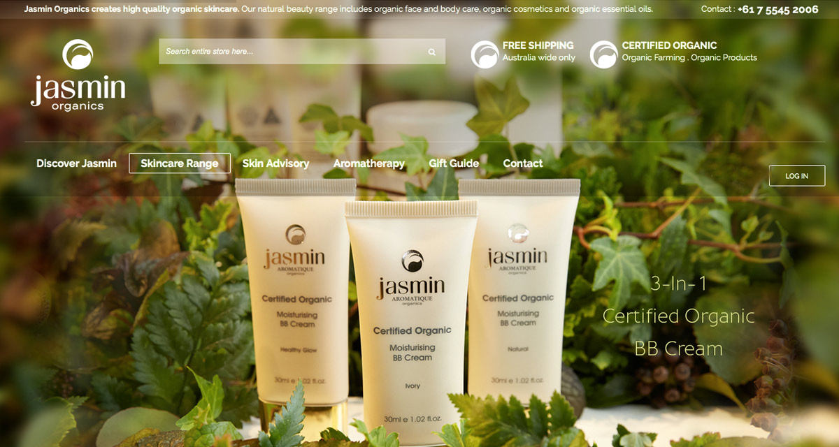 Jasmin ecommerce website portfolio - Alinga