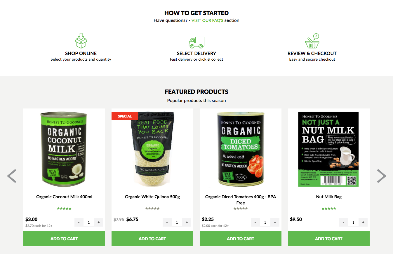 Honest to Goodness online shop