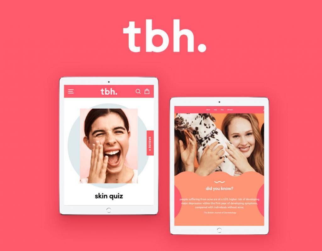 tbh beauty skincare ecommerce web design