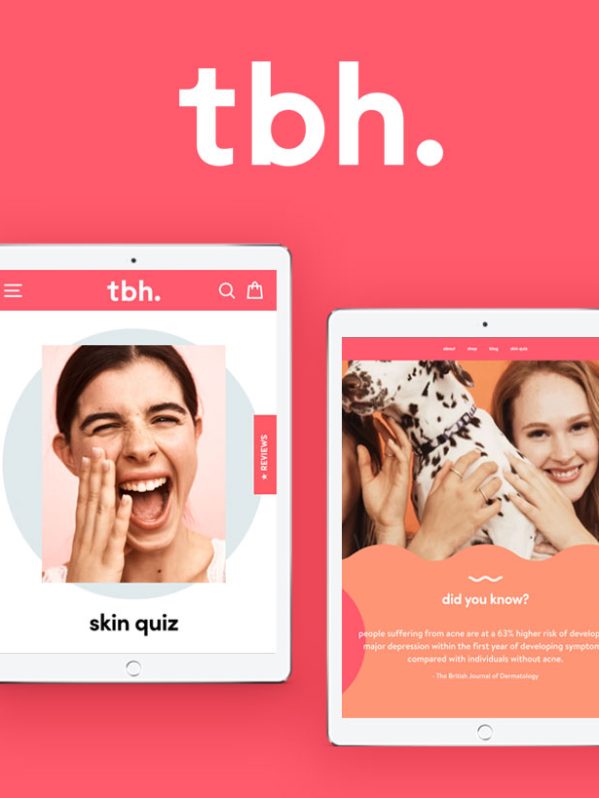 tbh beauty skincare ecommerce web design